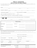 Price Chopper Application Form For Employment