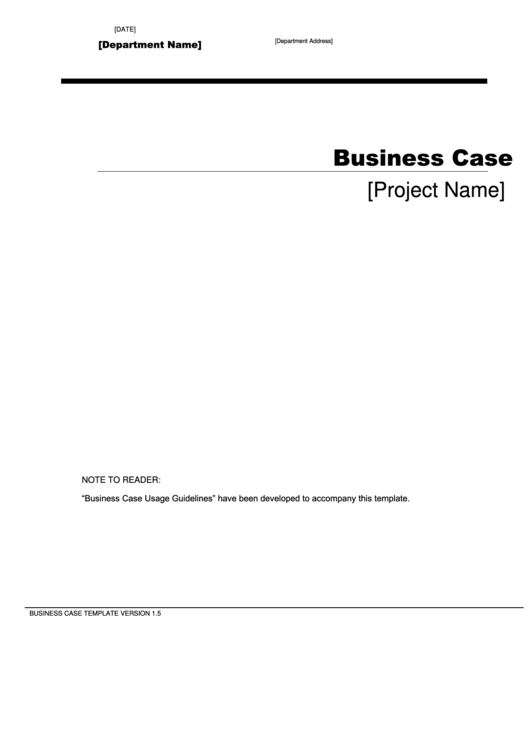 Sample Business Case Template Printable pdf