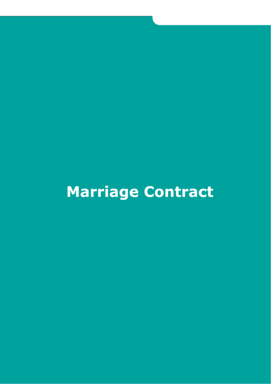 Marriage Contract Printable pdf
