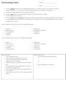 Cell City Analogy Criteria Worksheet