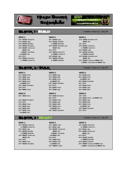 3 Week Training Schedule Sample Printable pdf