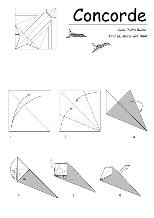 Concorde Paper Airplane Instructions Printable pdf