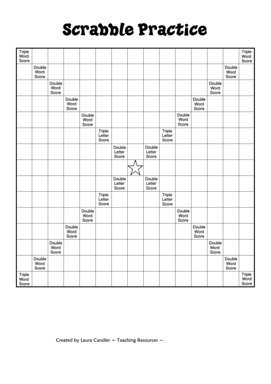 Scrabble Practice Board Printable pdf