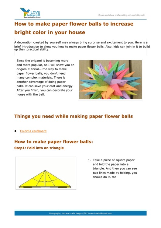How To Make Paper Flower Balls Printable pdf