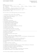Lyme Symptom Checklist