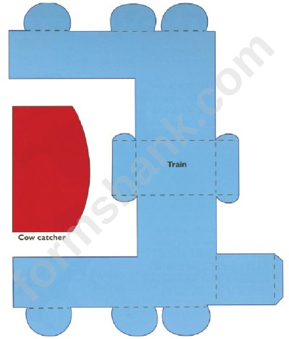 Foldable Paper Train Template