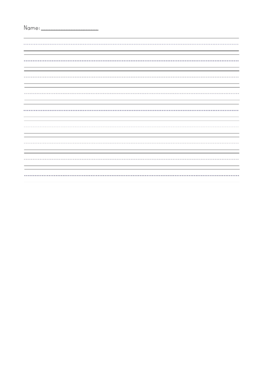 Landscape French Lined Paper With Name Printable pdf