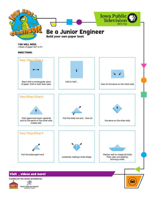 Build Your Own Paper Boat Printable pdf