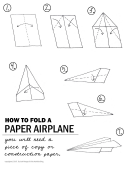 Paper Airplane Folding Instructions