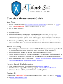 A Tailored Suit Measurement Guide & Information Summary Template Printable pdf