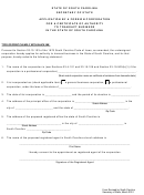 Application By A Foreign Corporation For A Certificate Of Authority To Transact Business In The State Of South Carolina