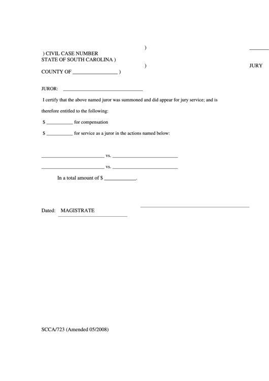 Jury Duty Certification Printable pdf