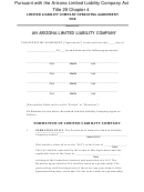 Limited Liability Company Operating Agreement For An Arizona Llc