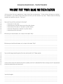 Anonymous Questionnaire - Teacher Evaluation