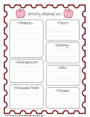 Grocery Shopping List Template