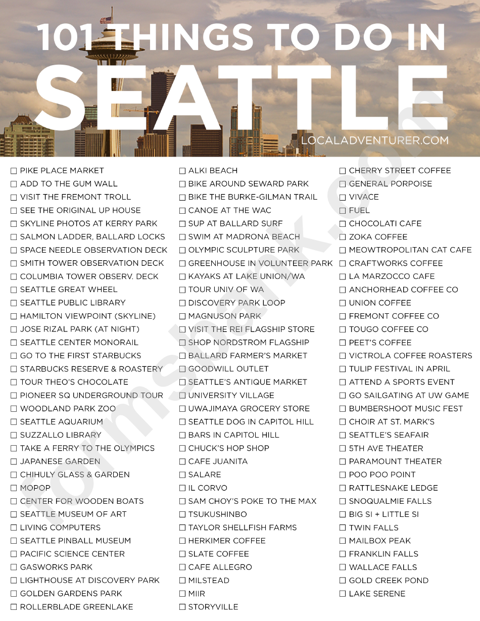 101 Things To Do In Seattle