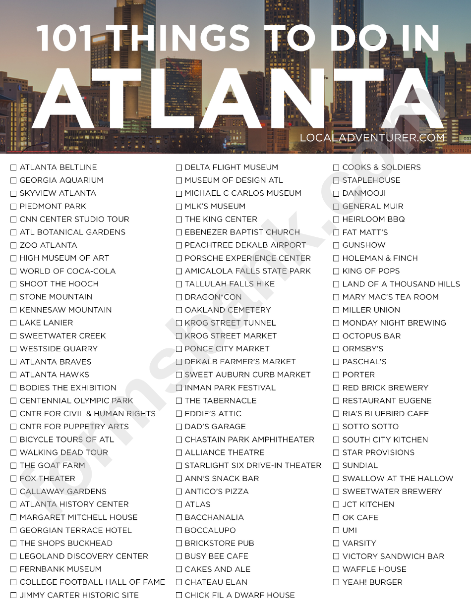 101 Things To Do In Atlanta