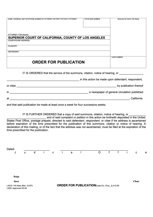 Order For Publication Printable pdf