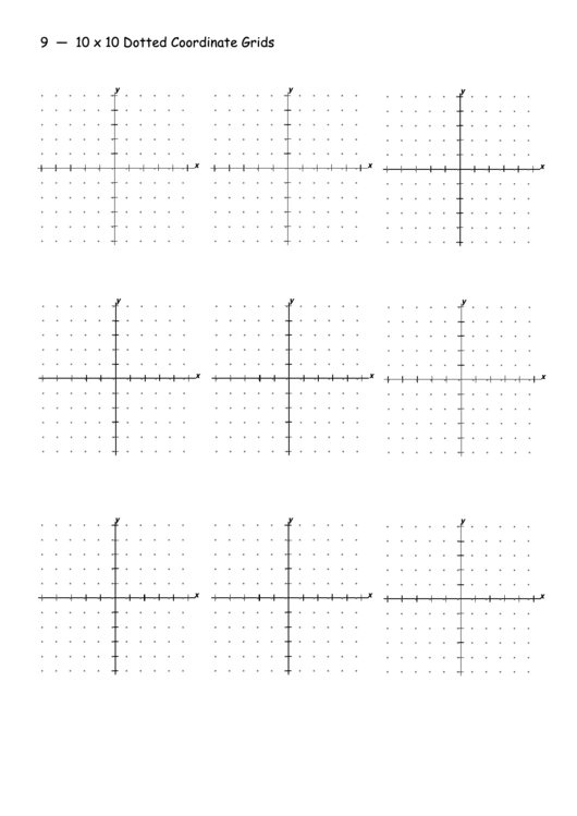 10 X 10 Dotted Coordinate Grids Printable pdf
