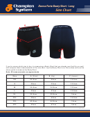 Champion System Donna Forte Long Booty Short Size Chart