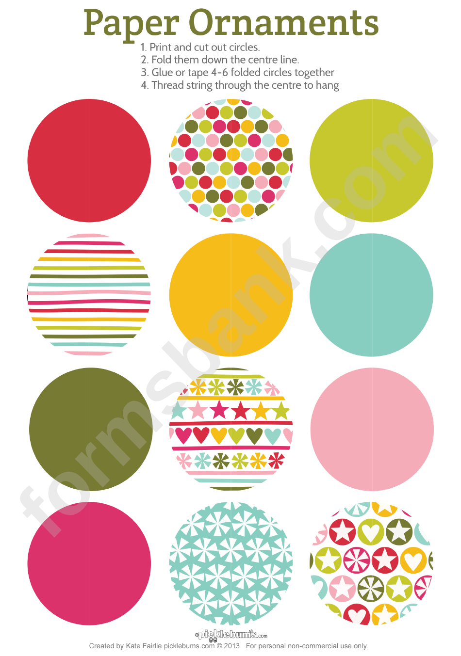 Multicolor Circles Paper Ornaments
