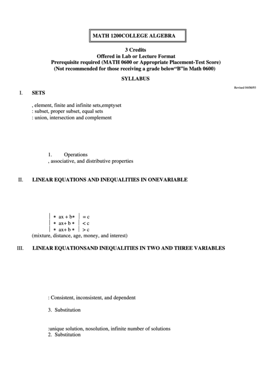 Math 1200 College Algebra Printable pdf