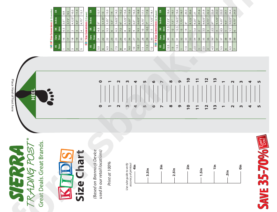 Printable Brannock Device Printable Blank World
