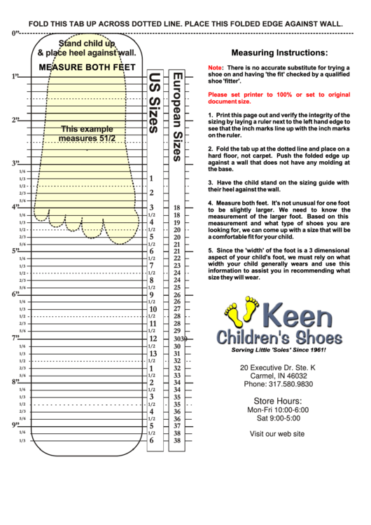 Keen Children S Shoes Size Chart Printable Pdf Download