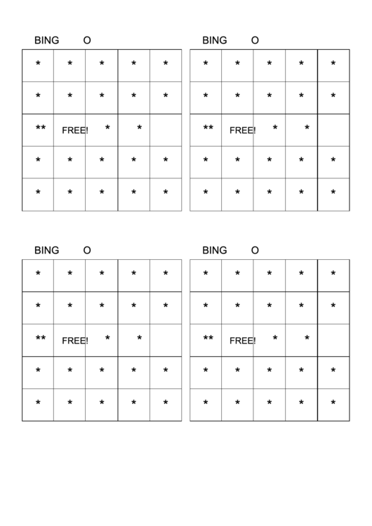 Blank Bingo Card Template Printable pdf