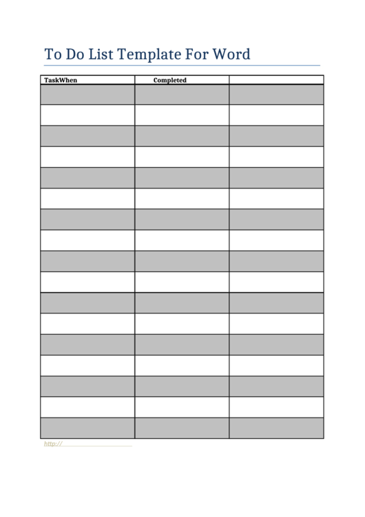 To Do List Template For Word Printable pdf