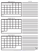 May, June & July 2014 Calendar Template