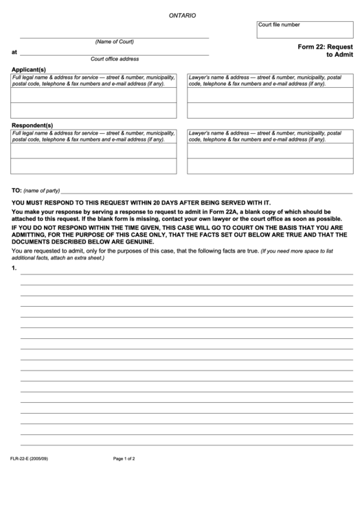 Fillable Request To Admit Printable pdf