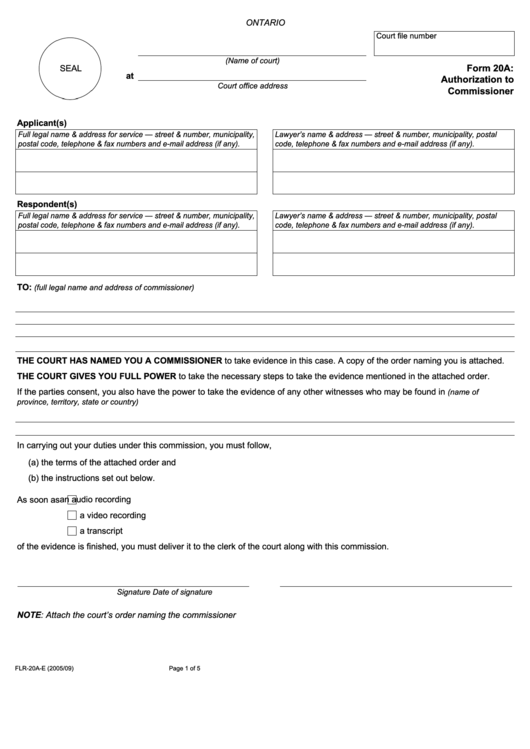 Fillable Authorization To Commissioner Printable pdf