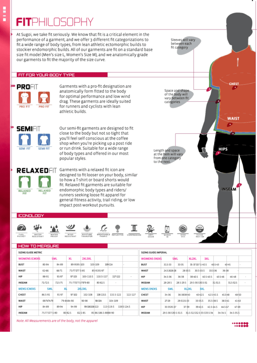 Fitphilosophy Clothing Size Guide Printable pdf
