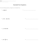 Standard Form Equations Printable pdf