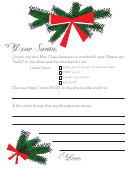 Dear Santa Christmas Wishes Letter Template