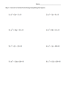 Convert To Vertex Form Using Completing The Square