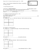 Linear Functions Worksheet Printable pdf