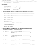 Logarithm Properties And Solving Log And Exponential Equations Worksheet Printable pdf