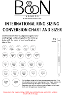 Boon London International Ring Sizing Conversion Chart And Sizer