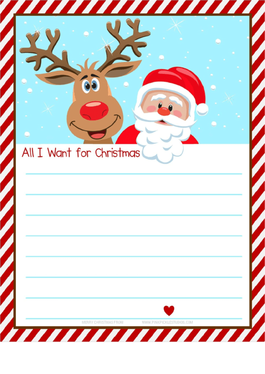 Christmas Wish List Template printable pdf download