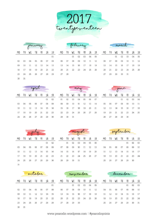 Calendar Template - 2017