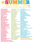 100 Things Summer Bucket List Template