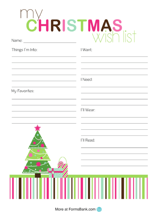 My Christmas Wish List Template