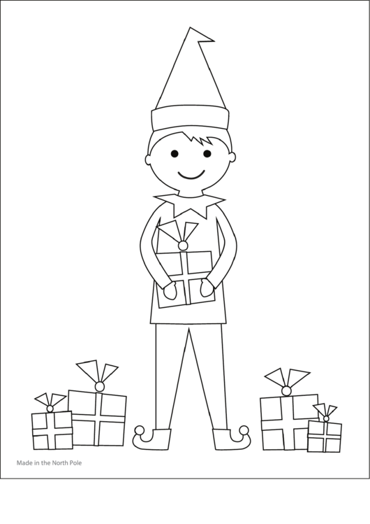 Elf On The Shelf Sized Coloring Sheets Printable pdf