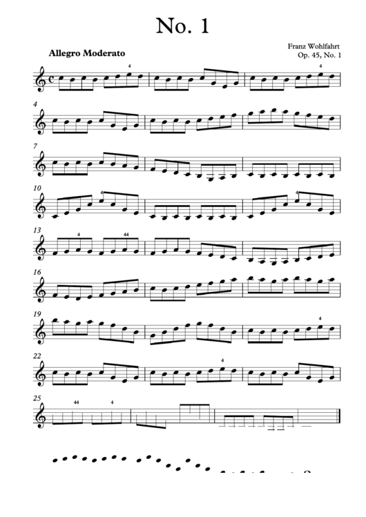 Allegro Moderato No 1 Franz Wohlfahrt Printable pdf