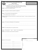 Articles Of Incorporation (non-profit) Form