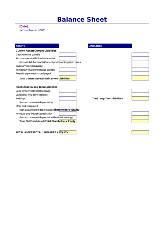 Color Balance Sheet Template Printable pdf