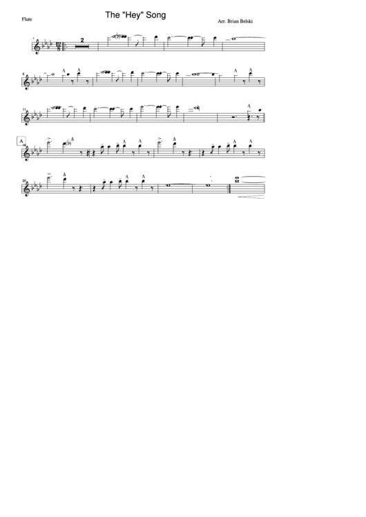 Flute The "Hey" Song Printable pdf