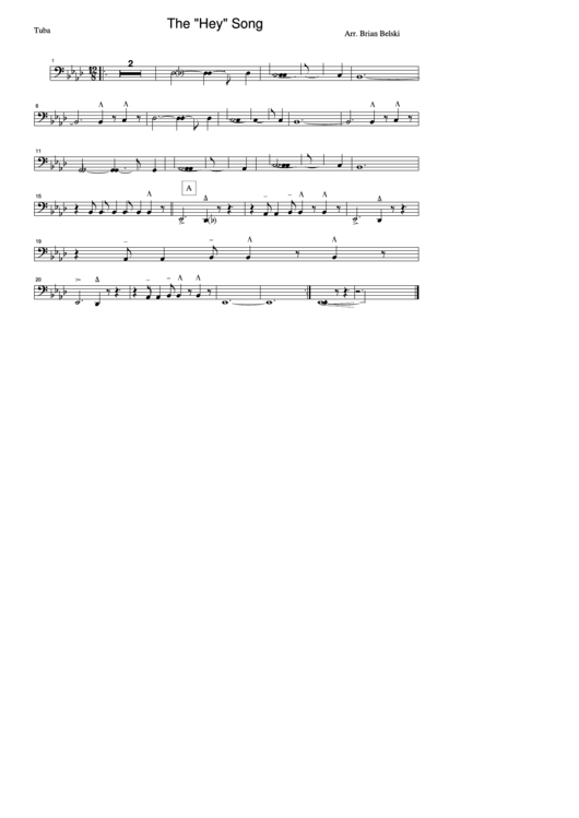 Tuba The "Hey" Song Printable pdf